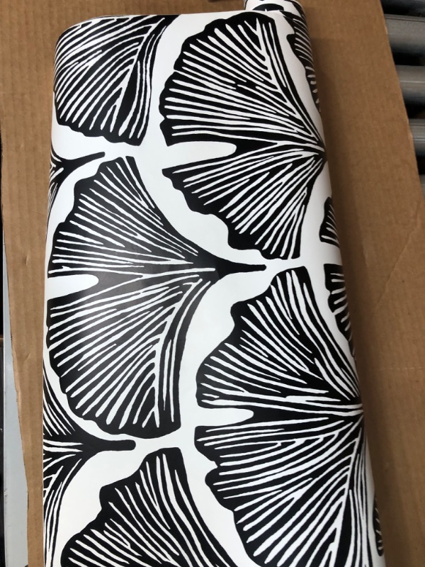 Photo 4 of *USED* SEE COMMENTS!! Tempaper x Novogratz Zebra Black Feather Palm Removable Peel and Stick Wallpaper