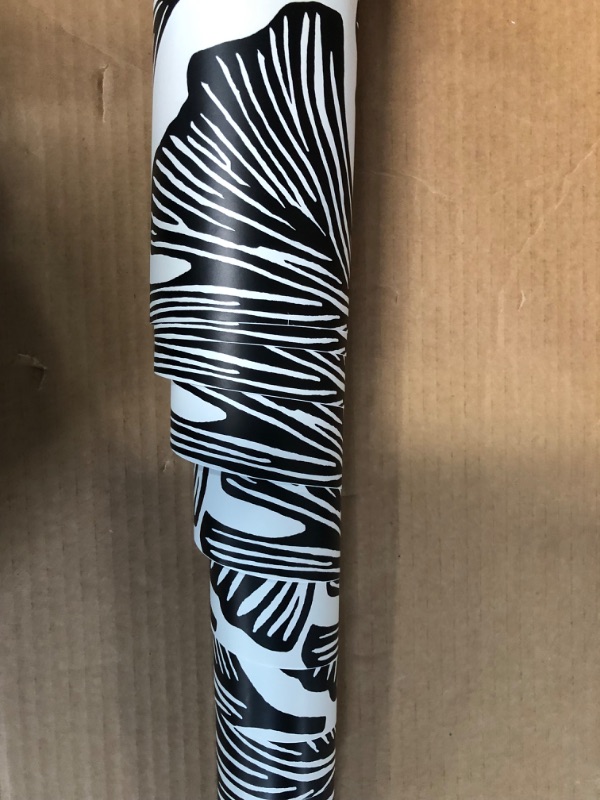 Photo 3 of *USED* SEE COMMENTS!! Tempaper x Novogratz Zebra Black Feather Palm Removable Peel and Stick Wallpaper