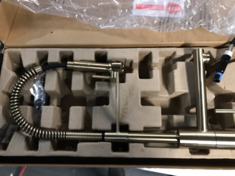 Photo 3 of **MISSING HARDWARE**
Kraus Artec Pro 2-Function Commercial Style Pre-Rinse Kitchen Faucet with Pull-Down Spring Spout and Pot Filler