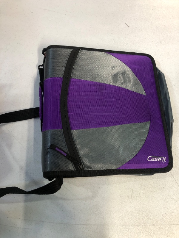 Photo 2 of Case-it The Dual 2-in-1 Zipper Binder - Two 1.5 Inch D-Rings Deep Purple