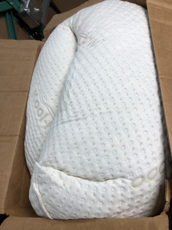 Photo 2 of -USED-Snuggle-Pedic Long Body Pillow for Adults - Big 20x54 Pregnancy Pillows w/ Shredded Memory Foam & Bamboo Cooling Pillow Cover 