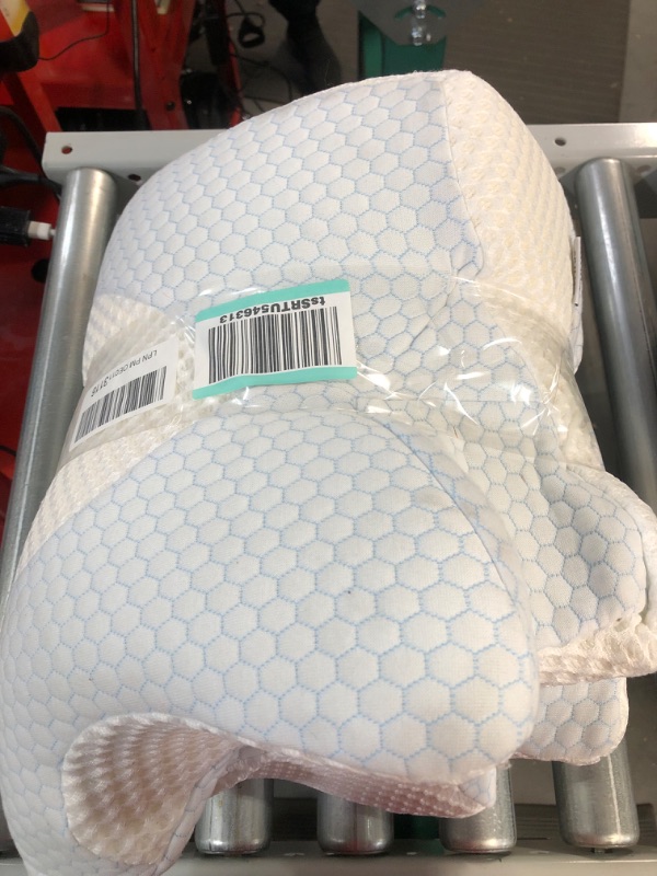 Photo 2 of -USED-Elviros Cervical Memory Foam Pillow, Contour Pillows for Neck and Shoulder Pain, Blue Queen Size 25.2Lx15Wx(4.1"-4.9")H