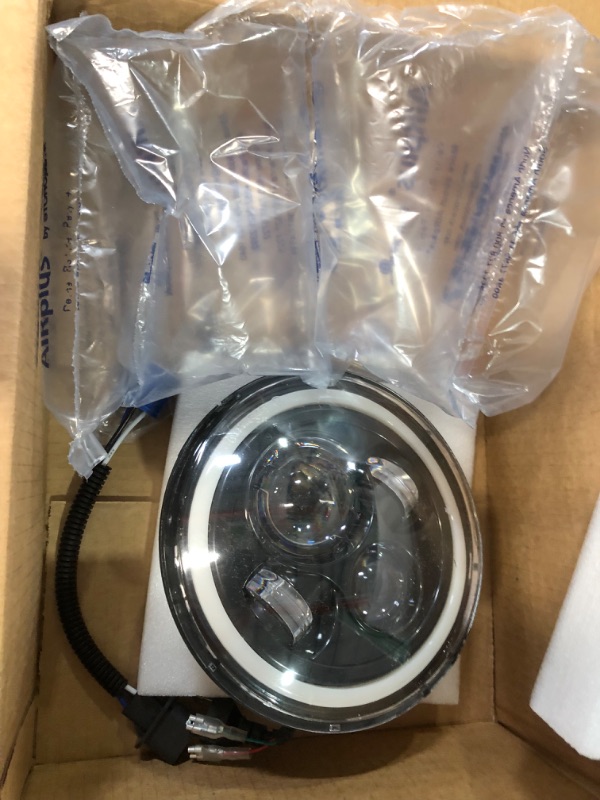 Photo 2 of ***ONE ONLY***
BraveWAY 7 inch LED Headlight Round DRL Halo Amber White DOT E-MARK Approved Hi/lo Beam, 6000K/3500K DRL, (J003T-pair)