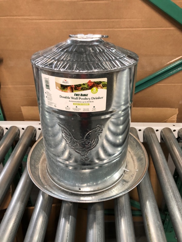 Photo 3 of [USED] Harris Farms Galvanized Double Wall Drinker 5 Gal 