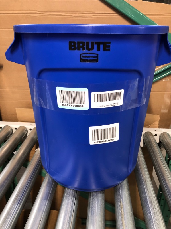 Photo 3 of [USED] Rubbermaid 10-Gallon Heavy Duty Trash Can - Blue 