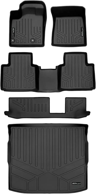 Photo 1 of SMARTLINER Custom Fit Floor Mats 3 Rows and Cargo Liner Behind 2nd Row Set Black Compatible with 2022-2023 Mitsubishi Outlander