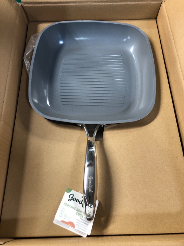 Photo 2 of **Goodful Ceramic Nonstick 11 Inch Grill Pan, Dishwasher Safe Pots and Pans