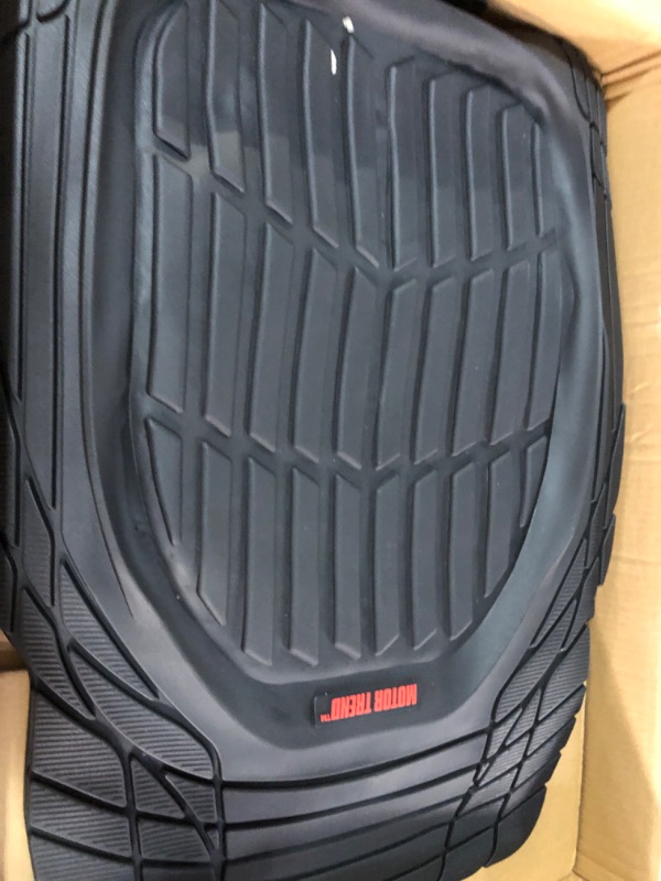 Photo 1 of Motor Trend Original FlexTough Black Rubber Car Floor Mats for 3 Row Vehicles