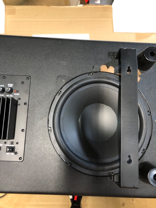 Photo 4 of ** PARTS ONLY ** Monoprice 133830 Ssw-10 Powered Slim 10 Inch Subwoofer - Black | 150 Watt, Low Profile, Powerful Amp, Low Pass, 10 Inch, 