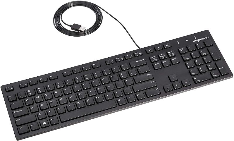 Photo 1 of AmazonBasics USB Wired Computer Keyboard and Wired Mouse Bundle Pack