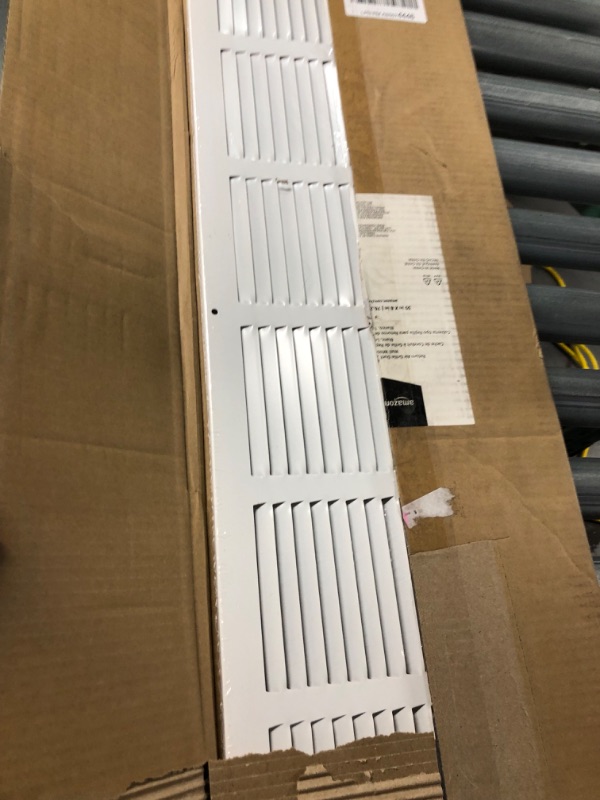 Photo 2 of Amazon Basics Return Air Grille Duct Cover for Ceiling and Wall White 30" W X 8” H 1 Pack 30" W X 8” H Air Grille Duct Cover White