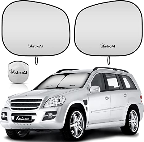 Photo 1 of AstroAI Car Sun Shade for Windshield -2 Piece Foldable Car Front Sunshield