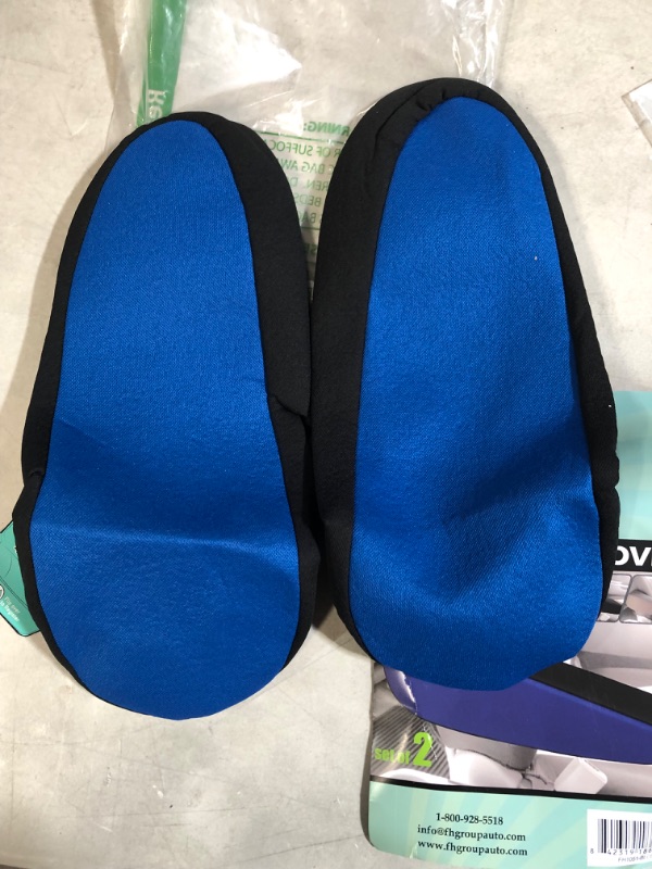 Photo 2 of FH Group FH1051BLUE Flat Cloth Fabric Blue Armrest Cover Semi-Universal Fit, One Pair