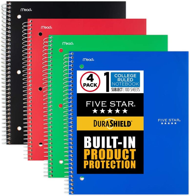 Photo 1 of Five Star DuraShield Notebooks with Antimicrobial Front Covers 12CT 120SHEETS