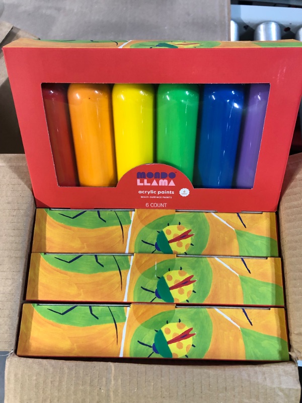 Photo 1 of 24ct 4oz Acrylic Paint Set Primary Colors - Mondo Llama™

