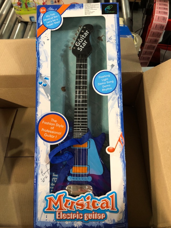 Photo 2 of Electric Toy Guitar Kit Set Toy for Kids (Blue)
