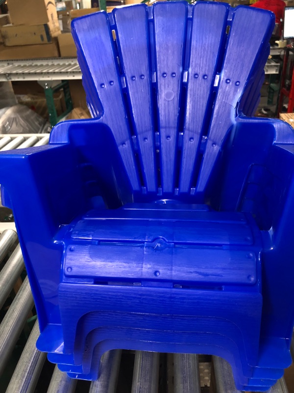Photo 1 of American Plastic Toys Kids’ Adirondack Chairs (Pack of 4), Blue (SEE NOTES)