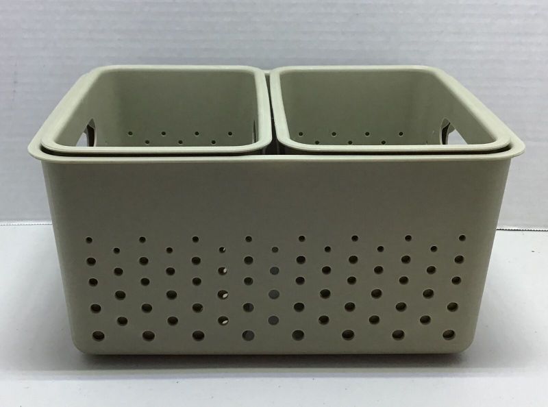 Photo 1 of 2 Sets 3pc Storage Baskets - 6 Baskets Total - 10" X 7" X 5" and 4.5" X 7" X 5" SET