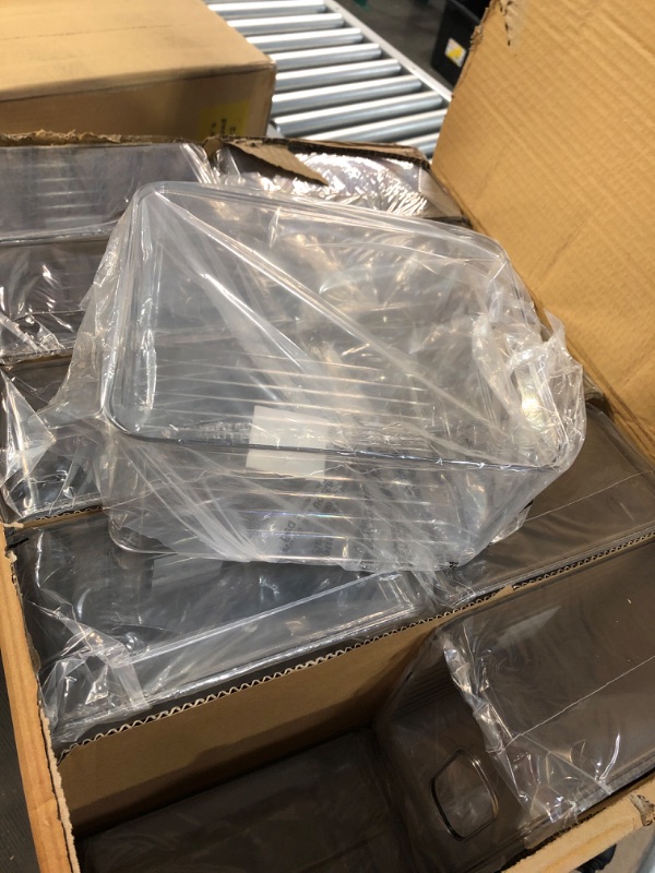 Photo 1 of 2 Pack Clear Stackable Refrigerator Organizer Bins, 9 x 7 x 4.5 in - 1.5 Gallon
