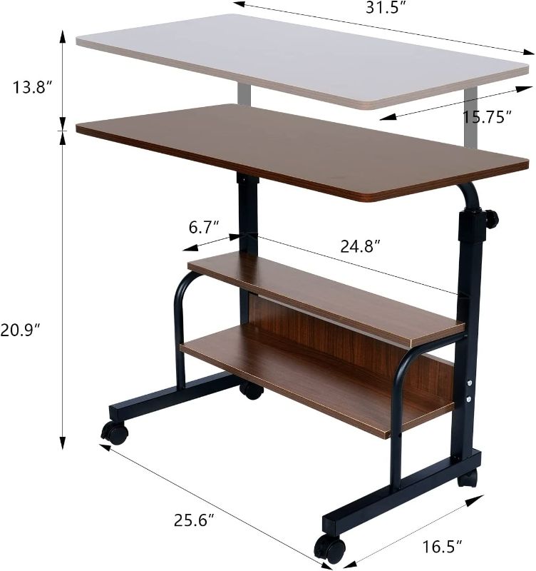 Photo 1 of USED* Computer Desk Writing Standing Desk with Storage Adjustable Rolling Desk 