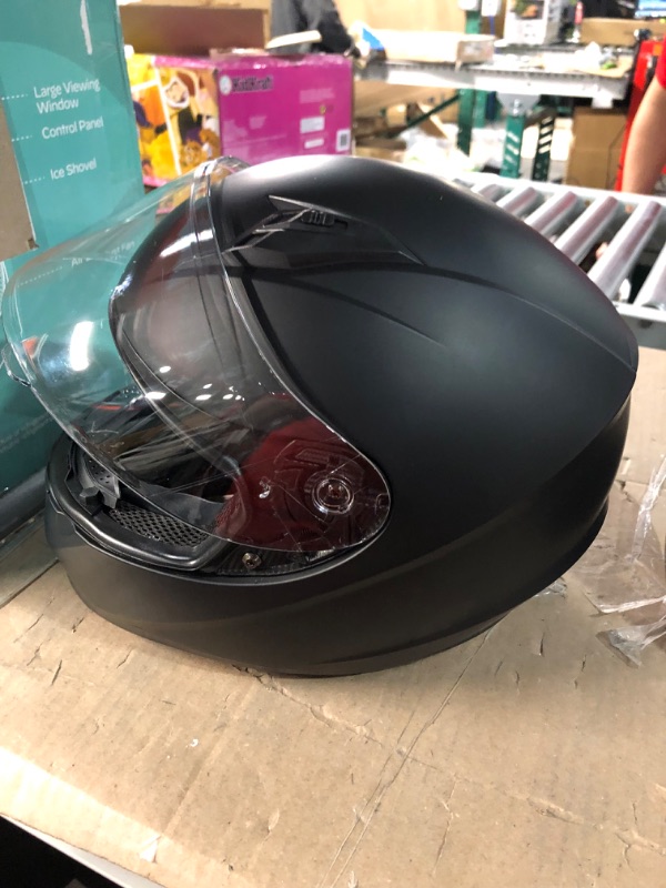 Photo 3 of GLX GX11 Compact Lightweight Full Face Motorcycle Street Bike Helmet Matte Black Medium ?13.8 x 10.2 x 10.2 inches