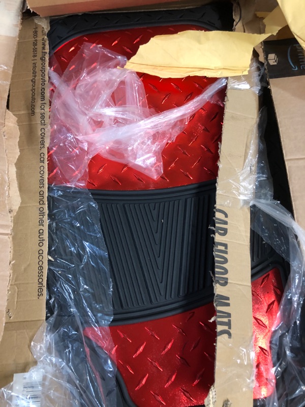 Photo 2 of Automotive Floor Mats Red Universal Fit Climaproof for All Weather Protection Heavy Duty 