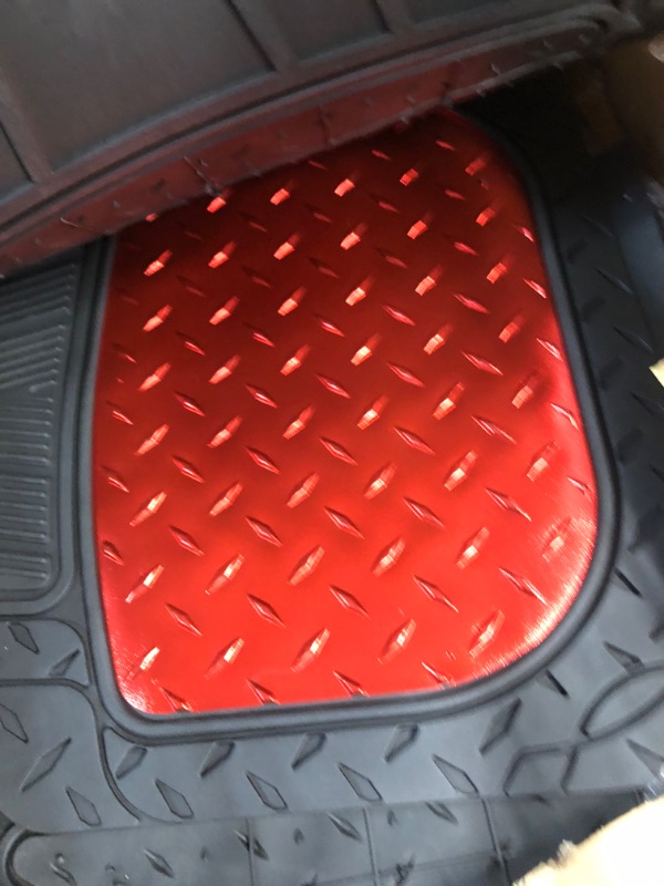 Photo 3 of Automotive Floor Mats Red Universal Fit Climaproof for All Weather Protection Heavy Duty 