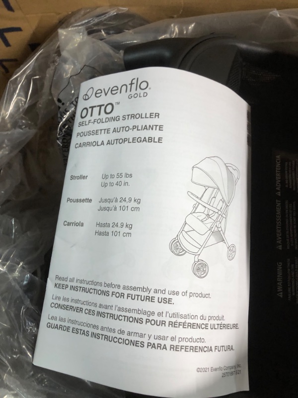 Photo 3 of Evenflo GOLD Otto Self-Folding Stroller, Baby Carriage, Lightweight Stroller, Compact, Gravity 