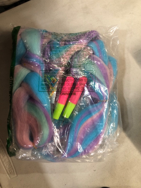 Photo 2 of 4 Colors Mix Braiding Hair Extensions ( Pink/Purple/Green/Blue)