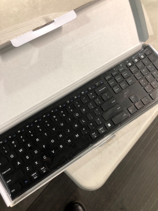 Photo 2 of iClever BK10 Bluetooth Keyboard, Keyboard USB-C Rechargeable Bluetooth 5.1 with Number Pad Ergonomic Design Full Size Stable Connection Keyboard for iPad, iPhone, Mac, iOS, Android, Windows