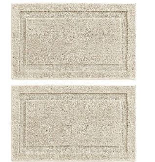 Photo 1 of **NEW** mDesign Soft Microfiber Polyester Non-Slip Rectangular Spa Mat 34" x 21" - 2 Pack - Light Beige