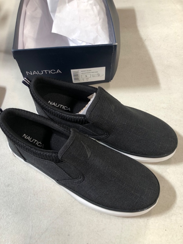 Photo 2 of Nautica Kid's Slip-on Casual Shoe Athletic Sneaker Youth SIZE 5 BENNETT/BLACK