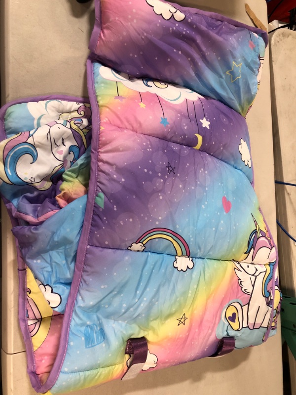 Photo 2 of *see notes!* Unicorn Toddler Nap Mat with Removable Pillow and Blanket