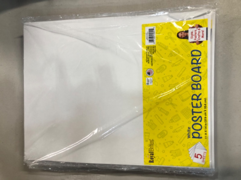 Photo 1 of Royal Brites Poster Board White, 11 x 14 Inches, 5-Sheet Pack (25301)