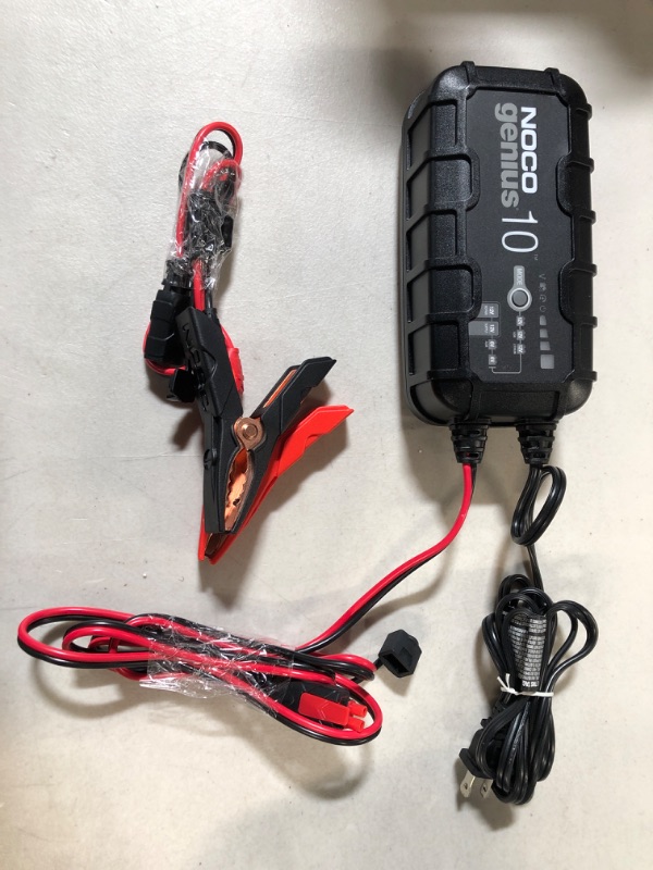 Photo 2 of NOCO GENIUS10, 10A Smart Car Battery Charger, 6V and 12V Automotive Charger, Battery Maintainer, Trickle Charger, Float Charger and Desulfator for AGM, Motorcycle, Lithium and Deep Cycle Batteries