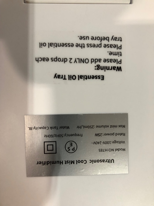Photo 4 of *FOR PARTS* Humidifiers for Bedroom Large Room, 8L 2.1Gal 36dB Quiet Cool Mist Humidifiers 