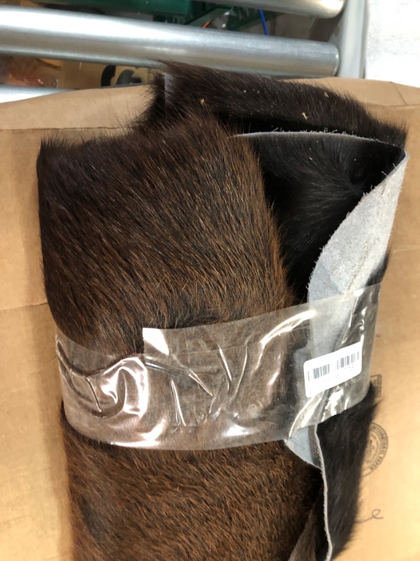 Photo 1 of **USED/SEE NOTES** Hillyard Cowhide Rug Premium Dark Brindle Grade A, Real Cowhide Made from Premium, Sustainably Sourced Cowhide with High Craftsmanship XL Extra Large Cut - 7.5 x 6.5 ft.