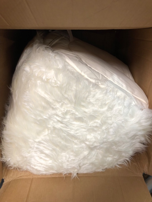 Photo 3 of "Big Joe Milano Beanbag Chair Ivory Shag" Ivory Shag Milano