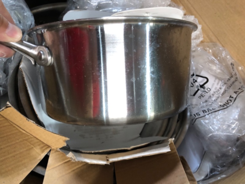 Photo 1 of *USED* *SEE INFO* *DIRTY* Delarlo Cookware Set of 14, Whole body Tri-Ply Stainless Steel Cookware Set Stainless Steel Cookware Set of 14