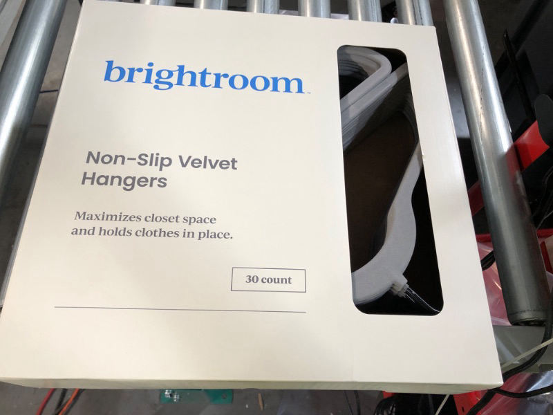 Photo 2 of 30pk Suit Flocked Hangers Gray - Brightroom