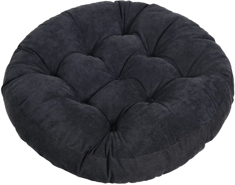 Photo 1 of Tiita Floor Pillows Cushions Round Chair Cushion Outdoor Seat Pads for Sitting Meditation Yoga Living Room Sofa Balcony, Black