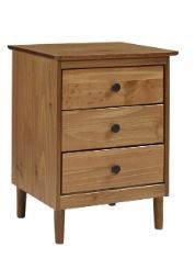 Photo 1 of **SEE NOTES**
Walker Edison Traditional Wood 3 Drawer Nightstand, 18 Inch, Caramel