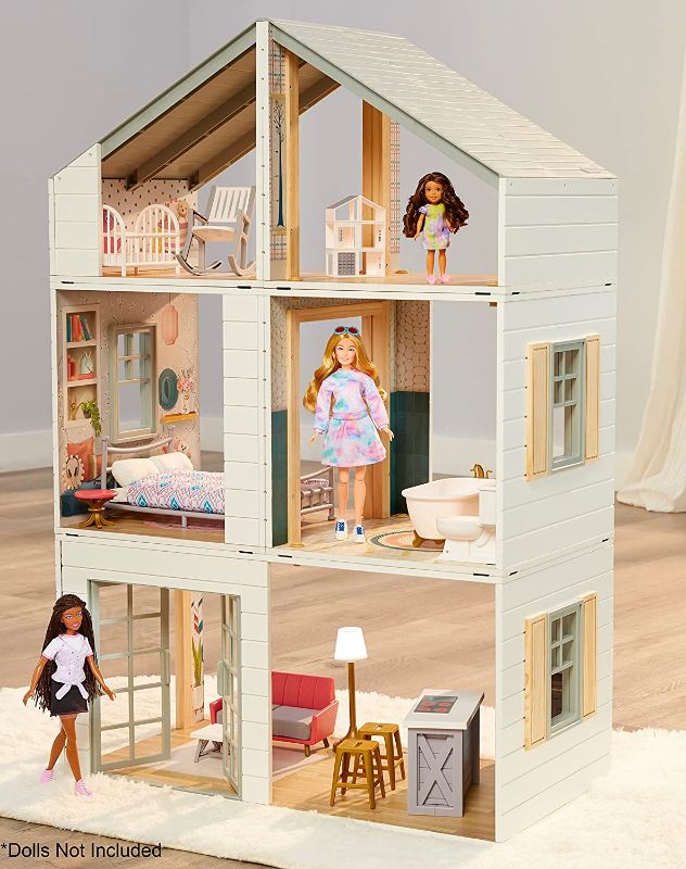 Photo 3 of Little Tikes® Real Wood Stack ‘n Style™ Dollhouse with 14 Accessories and Many Combinations to Customize, Personalize, Dream, Design and Build and Play with Any 12-Inch Dolls