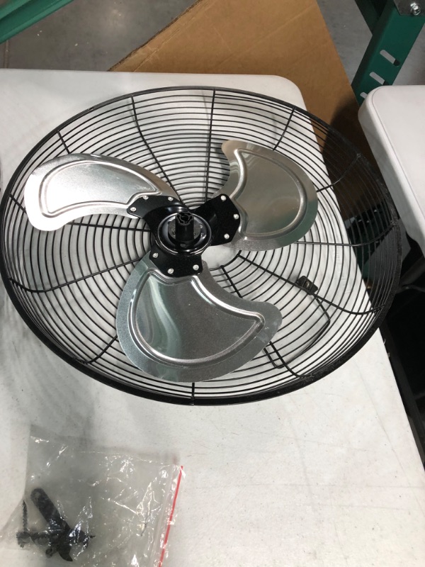 Photo 2 of ***USED*** Hurricane Wall Mount Fan - 16 Inch, Pro Series, High Velocity, Heavy Duty Metal Wall Mount Fan for Industrial, Commercial, Residential, and Greenhouse Use - ETL Listed, Black 16" Wall Mount
