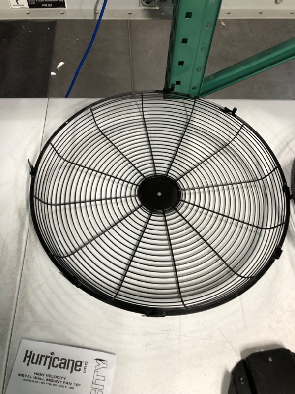 Photo 3 of ***USED*** Hurricane Wall Mount Fan - 16 Inch, Pro Series, High Velocity, Heavy Duty Metal Wall Mount Fan for Industrial, Commercial, Residential, and Greenhouse Use - ETL Listed, Black 16" Wall Mount