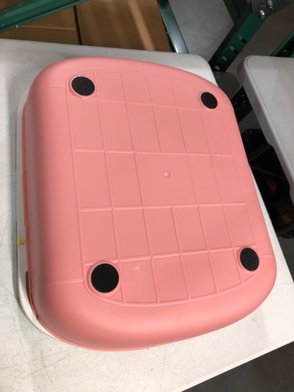 Photo 2 of ***USED/SEE NOTES*** VARLNALY Large Open Cat Litter Box with Cat Litter Mat Pink