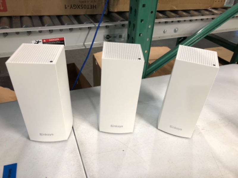 Photo 2 of Linksys MX12600 Velop Intelligent Mesh WiFi 6 System: AX4200, Tri-Band Wireless Network for Full-Speed Home Coverage, 8,100 sq ft (White, 3-Pack)