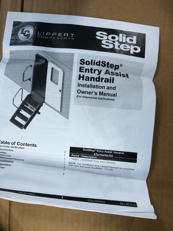 Photo 3 of ***USED*** Lippert 799640 Solid Step Entry Assist Handrail