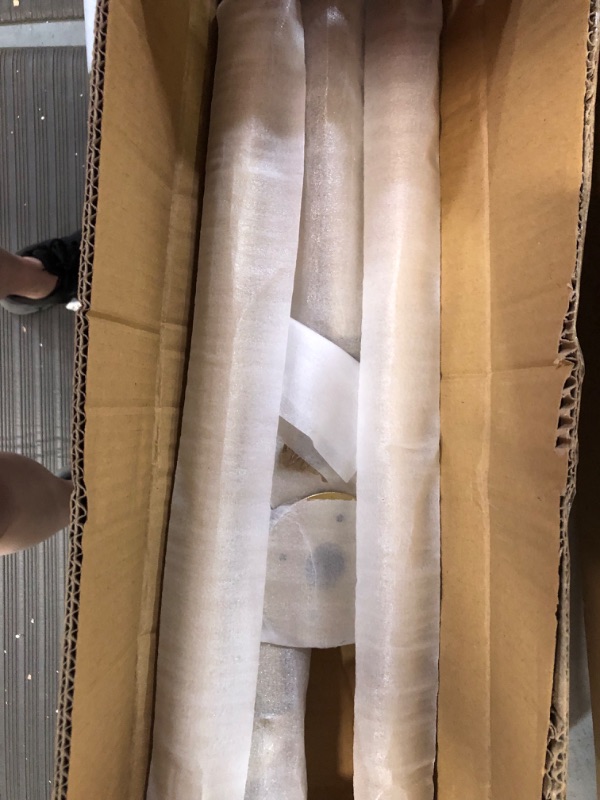 Photo 1 of Fobule 48” Gold Wall Mounted Clothes Rack, Industrial Pipe Iron Garment Bar, Heavy-Duty Detachable Clothing Rod, Multi-Purpose Metal Wall display Hanging Pole for Closet Storage, Laundry Room 2 Base 48'' 1 Pcs, Gold