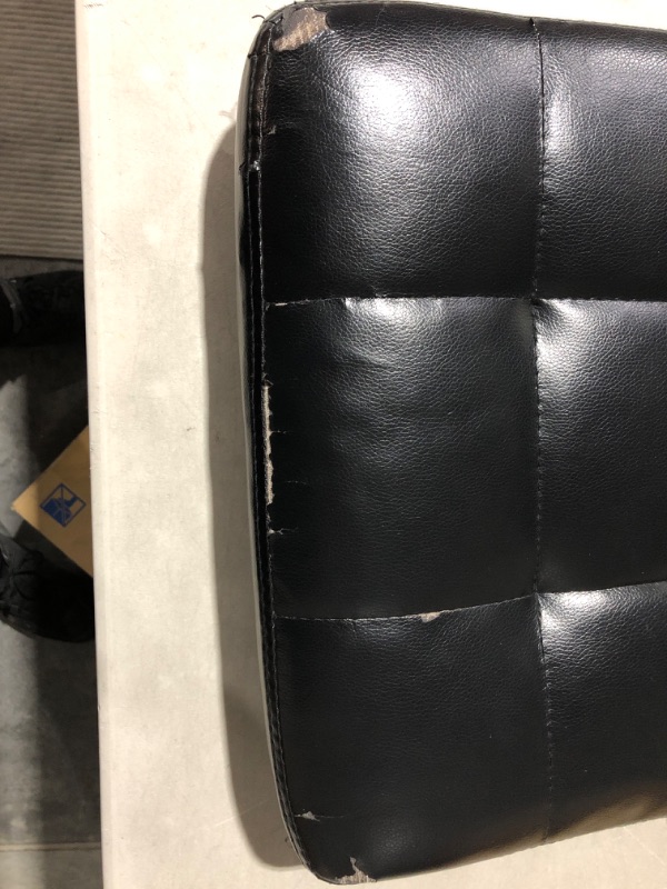 Photo 6 of **USED** DAMAGED ON THE CORNERS** SEE PICTURES** Leopard Bar Stools, Modern PU Leather Adjustable Swivel Bar Stool with Back, Set of 2 (Black)